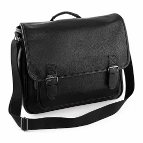 Sac messenger sacoche bandoulière - QD875 - noir - imitation cuir 