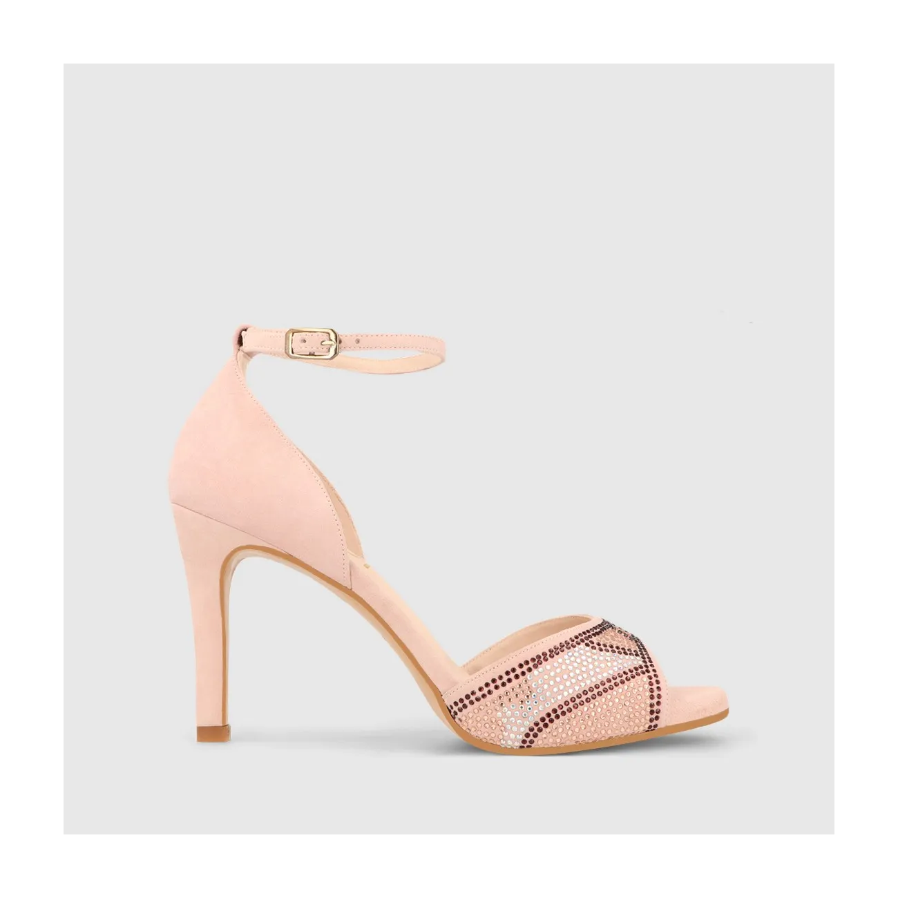 Sandale Inceru en daim rose et détail scintillant en cristal | LODI Chaussures pour femme en ligne.