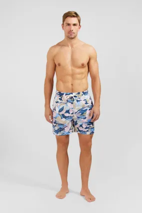 Short de bain rose imprimé exclusif tropical