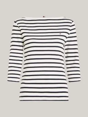 T-shirt Curve manches trois-quarts col bateau | Blanc | Tommy Hilfiger