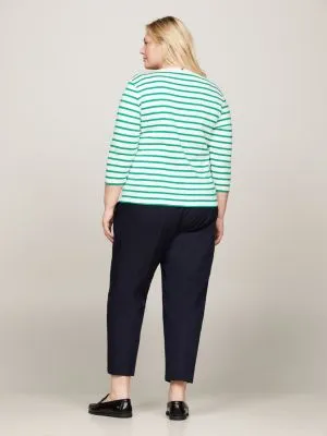 T-shirt Curve manches trois-quarts col bateau | Vert | Tommy Hilfiger