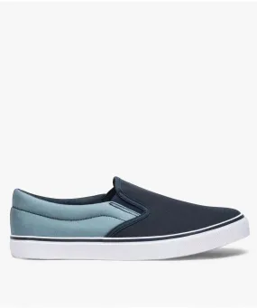 tennis homme en toile facon slip-on bicolores bleu baskets et tennis