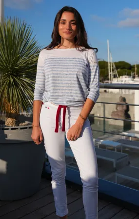 Top manches trois-quarts COLETTE BLANC/BLEU