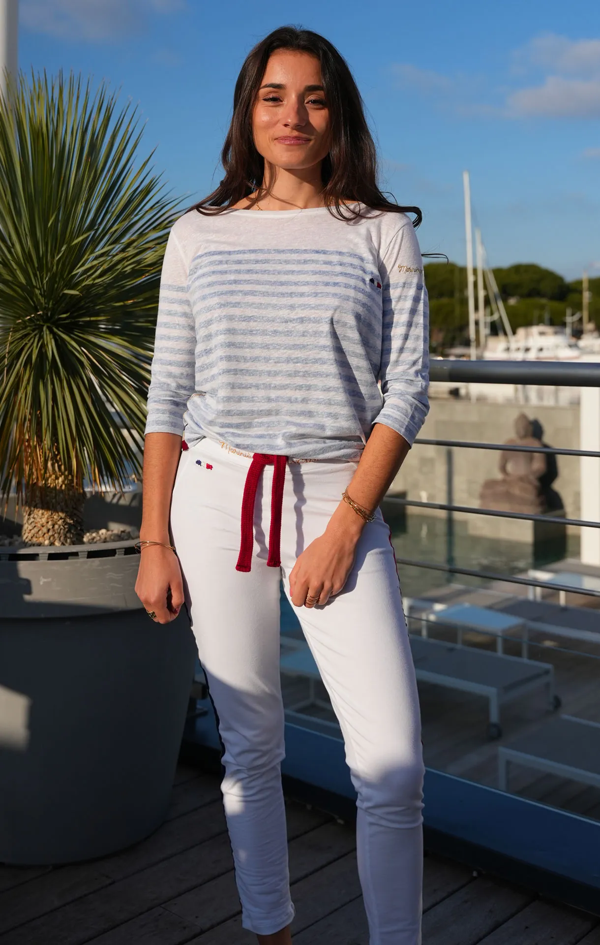 Top manches trois-quarts COLETTE BLANC/BLEU