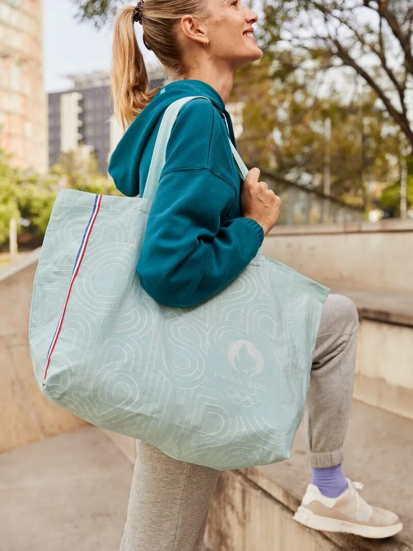 Tote bag en toile - Paris 2024 - Vert d'eau