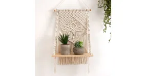 Étagère murale en macramé